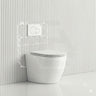 Geberit Sigma8 Inwall Concealed Cistern with Tornado Rimless Wall Faced Toilet Pan & Fienza Push Button SET 400x570x360mm - Gloss White
