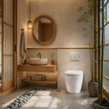 Geberit Sigma8 Inwall Concealed Cistern and Tornado Rimless Wall Faced Toilet Pan with Push Button SET 400x570x360mm