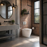 Geberit Sigma8 Inwall Concealed Cistern and Tornado Rimless Wall Faced Toilet Pan with Push Button SET 400x570x360mm