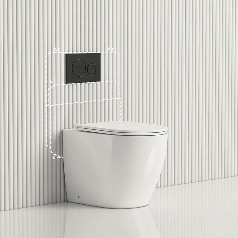 Geberit Sigma8 Inwall Concealed Cistern and Tornado Rimless Wall Faced Toilet Pan with Push Button SET 400x570x360mm