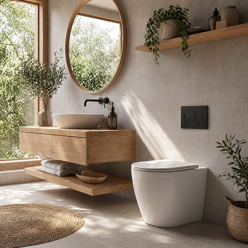 Geberit Sigma8 Inwall Concealed Cistern and Tornado Rimless Wall Faced Toilet Pan with Push Button SET 400x570x360mm