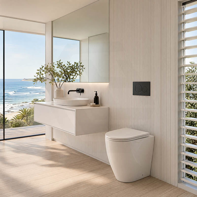 Geberit Sigma8 Inwall Concealed Cistern and Tornado Rimless Wall Faced Toilet Pan with Push Button SET 400x570x360mm