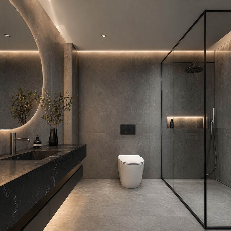 Geberit Sigma8 Inwall Concealed Cistern and Tornado Rimless Wall Faced Toilet Pan with Push Button SET 400x570x360mm