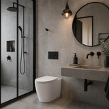 Geberit Sigma8 Inwall Concealed Cistern and Tornado Rimless Wall Faced Toilet Pan with Push Button SET 400x570x360mm