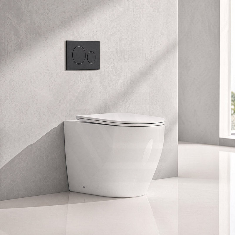 Geberit Sigma8 Inwall Concealed Cistern and Tornado Rimless Wall Faced Toilet Pan with Push Button SET 400x570x360mm
