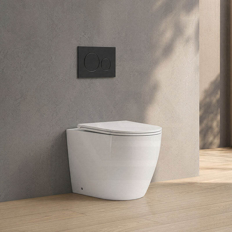 Geberit Sigma8 Inwall Concealed Cistern and Tornado Rimless Wall Faced Toilet Pan with Push Button SET 400x570x360mm