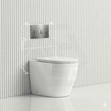 Geberit Sigma8 Inwall Concealed Cistern and Tornado Rimless Wall Faced Toilet Pan with Push Button SET 400x570x360mm