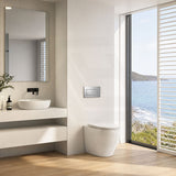 Geberit Sigma8 Inwall Concealed Cistern and Tornado Rimless Wall Faced Toilet Pan with Push Button SET 400x570x360mm