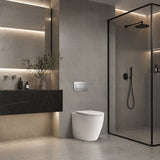 Geberit Sigma8 Inwall Concealed Cistern and Tornado Rimless Wall Faced Toilet Pan with Push Button SET 400x570x360mm