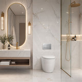 Geberit Sigma8 Inwall Concealed Cistern and Tornado Rimless Wall Faced Toilet Pan with Push Button SET 400x570x360mm