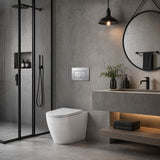 Geberit Sigma8 Inwall Concealed Cistern and Tornado Rimless Wall Faced Toilet Pan with Push Button SET 400x570x360mm