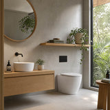Geberit Sigma8 Inwall Concealed Cistern and Tornado Rimless Wall Faced Toilet Pan with Push Button SET 400x570x360mm