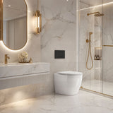 Geberit Sigma8 Inwall Concealed Cistern and Tornado Rimless Wall Faced Toilet Pan with Push Button SET 400x570x360mm