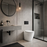 Geberit Sigma8 Inwall Concealed Cistern and Tornado Rimless Wall Faced Toilet Pan with Push Button SET 400x570x360mm