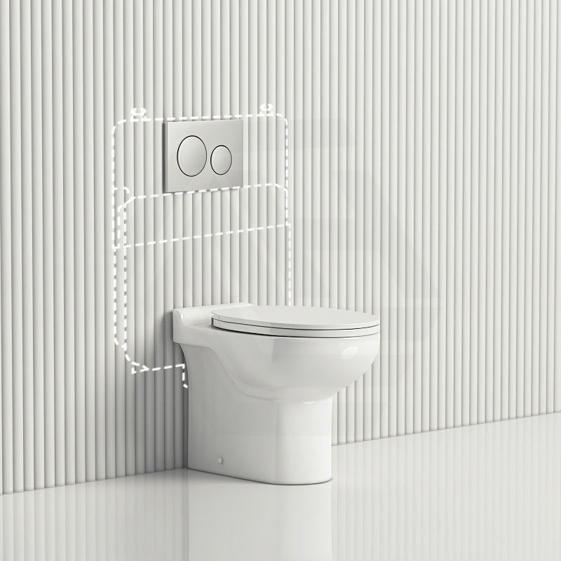 RAK Junior Wall Faced Toilet Pan Gloss White with Geberit Frameless Inwall Concealed Cistern Sigma8 Push Button Available