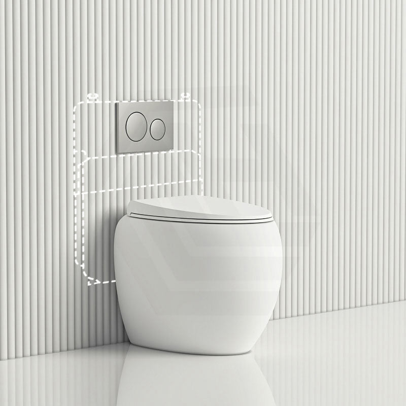 RAK CLOUD Rimless Wall Faced Toilet Pan Variant Colour with Geberit Frameless Inwall Concealed Cistern Sigma8 Push Button Available