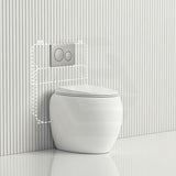 RAK CLOUD Rimless Wall Faced Toilet Pan Variant Colour with Geberit Frameless Inwall Concealed Cistern Sigma8 Push Button Available