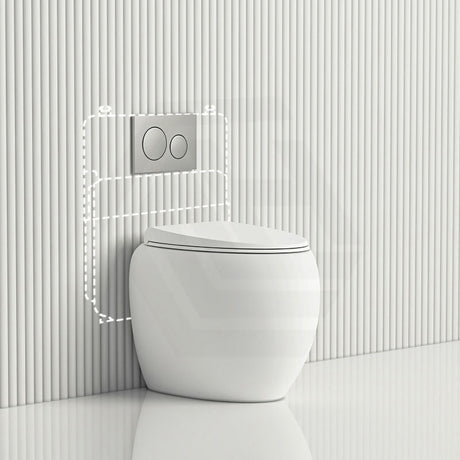RAK CLOUD Rimless Wall Faced Toilet Pan Variant Colour with Geberit Frameless Inwall Concealed Cistern Sigma8 Push Button Available