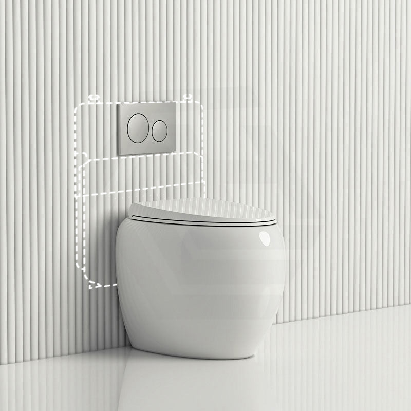 RAK CLOUD Rimless Wall Faced Toilet Pan Variant Colour with Geberit Frameless Inwall Concealed Cistern Sigma8 Push Button Available