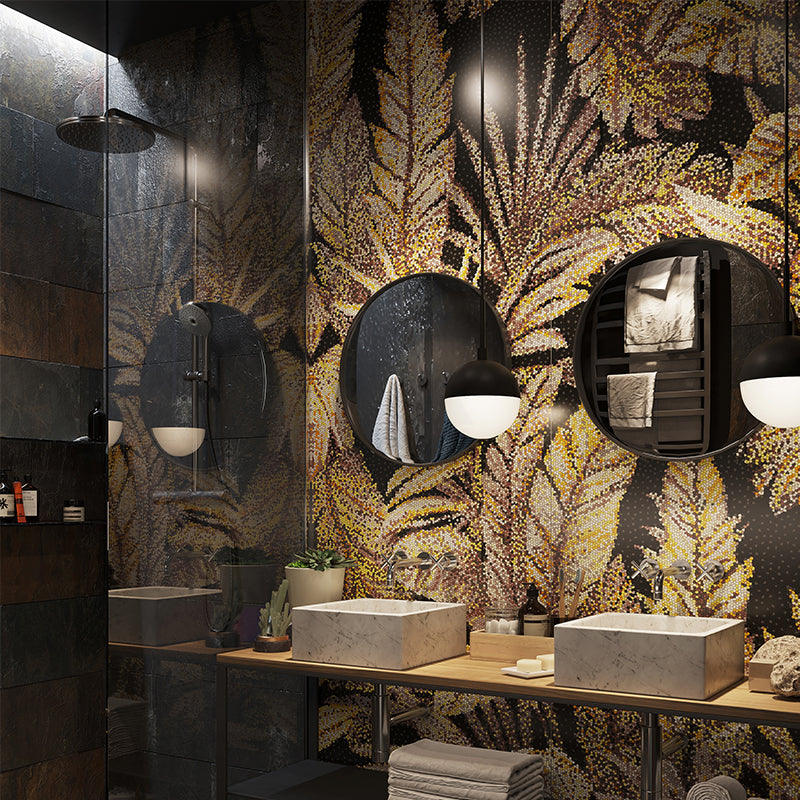 Artisan Slab Foliage Gold Face A/B Mosaic Finish Matt 800x2600mm Tile