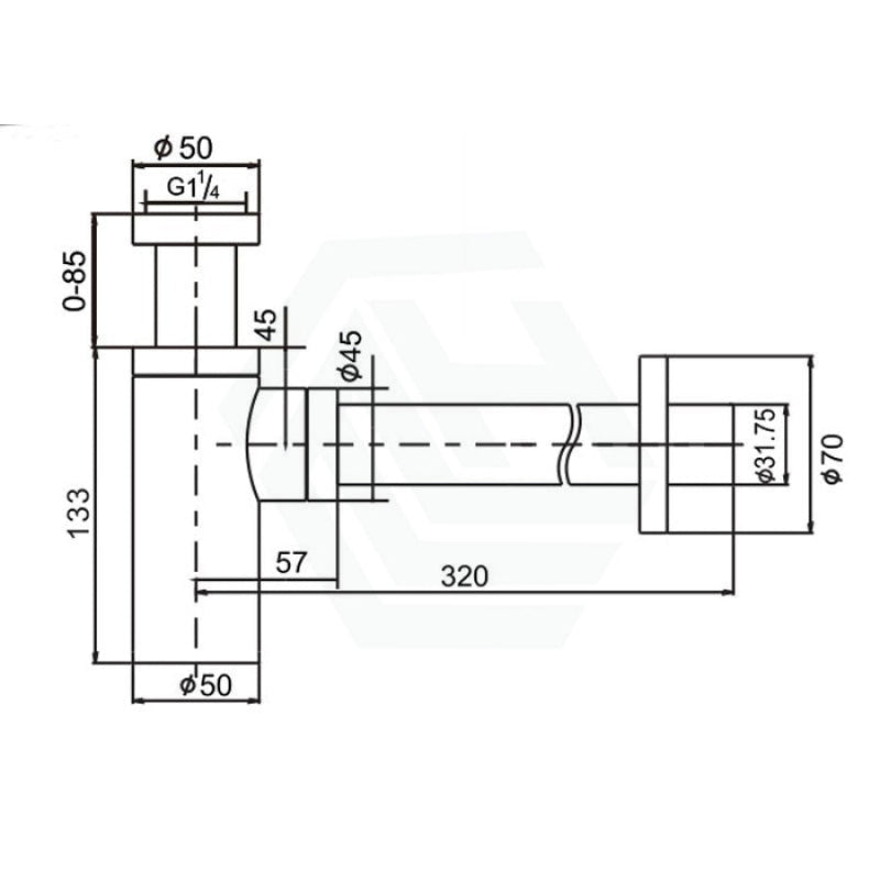 Bottle Trap Dimensions — click to enlarge
