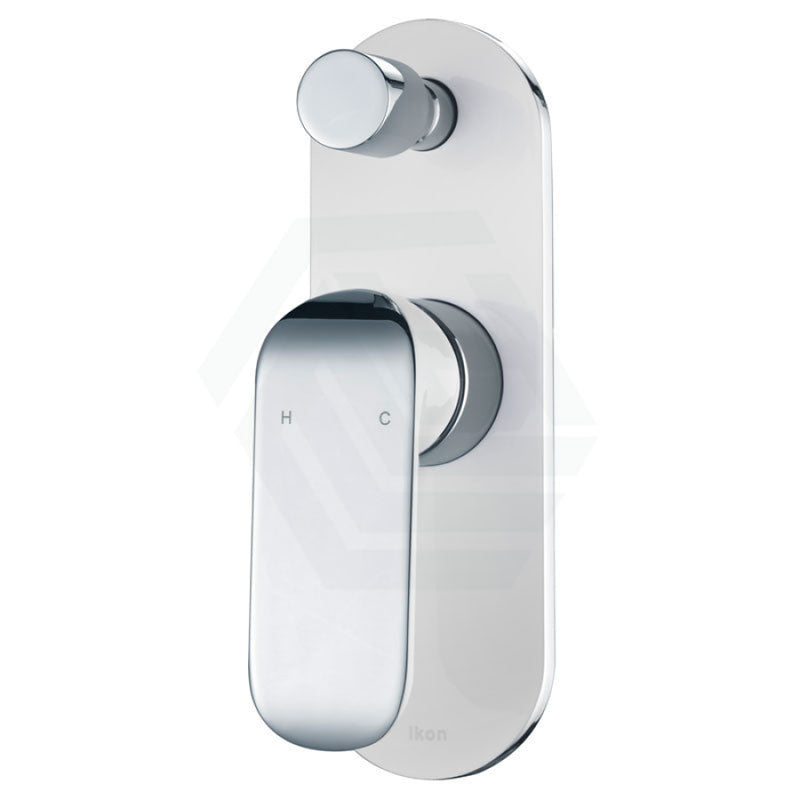 Brass Shower Wall Mixer with Diverter White Chrome