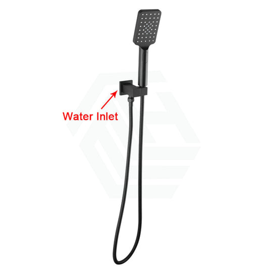 Brass ABS Handheld Shower Set Square 3 Functions Black