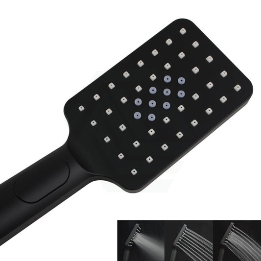 Square Black Sliding Shower Rail With 3 Mode Handheld Set