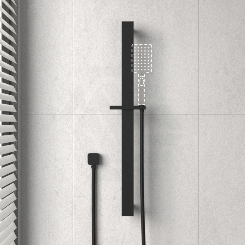 Square Sliding Rail With Wall Connector Hose Only Black