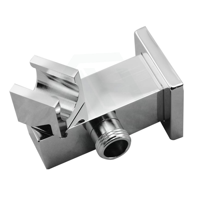 Square Chrome Shower Holder Wall Connector & Hose Only Bathroom Products