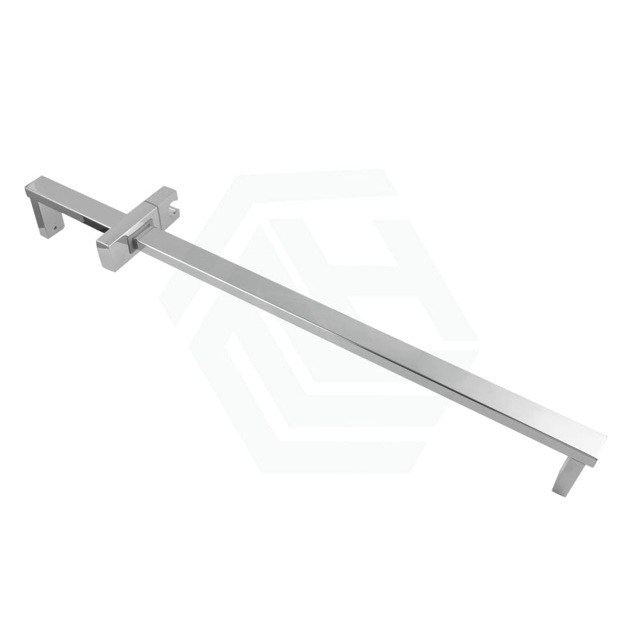 Square Chrome Shower Rail With Handheld Set Wall Mounted