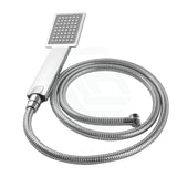 Square Chrome Shower Rail With Handheld Set Wall Mounted