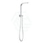 Square Chrome Top Water Inlet Twin Shower Rail With Built-In Diverter