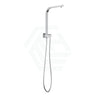 Square Chrome Top Water Inlet Twin Shower Rail With Built-In Diverter