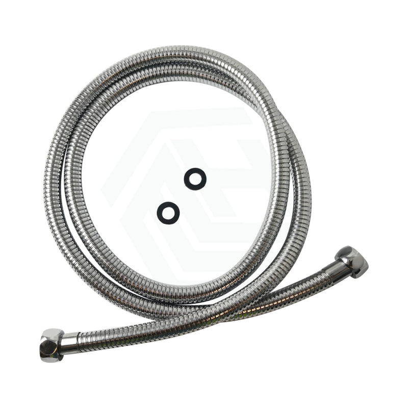 Square Chrome Universal Water Inlet Twin Shower Rail With Diverter Extra 1500Mm Water Inlet Hose