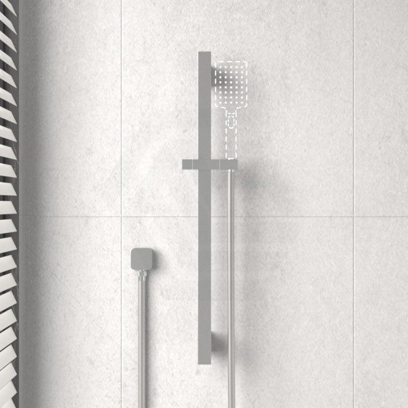 Square Chrome Wall Mounted Sliding Rail With Water Hose & Connector Only Shower