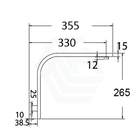 Square Chrome Wall Shower Arm L Shape Brass Arms
