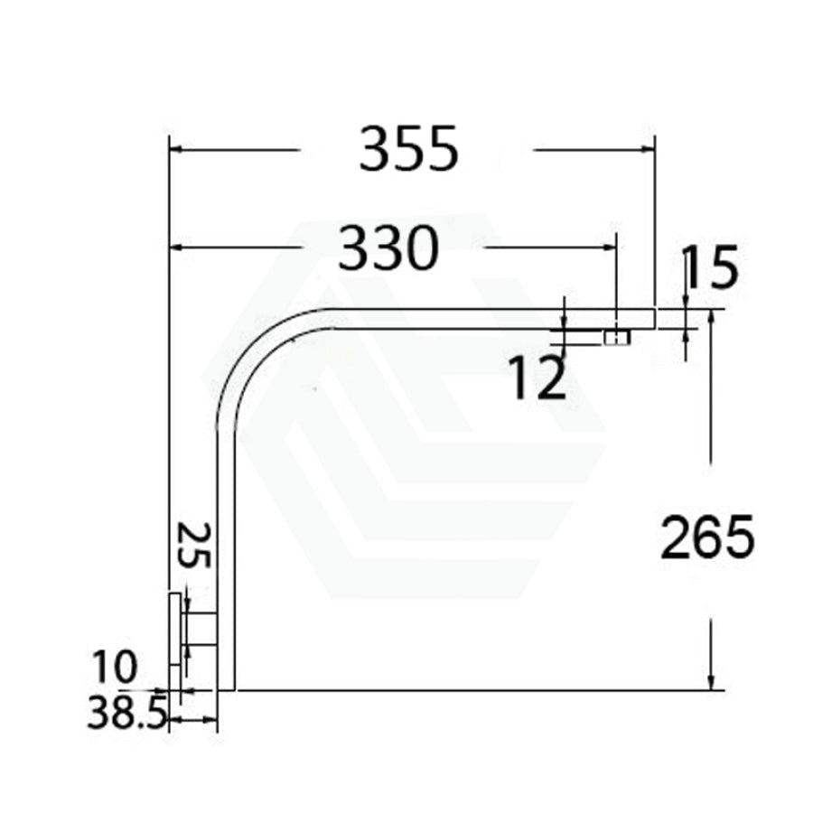 Square Chrome Wall Shower Arm L Shape Brass Arms