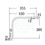 Square Chrome Wall Shower Arm L Shape Brass Arms