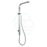 Square Chrome Wide Twin Shower Rail With Diverter Top Water Inlet