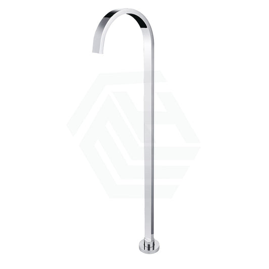 Square Floor Mounted Bath Mixer Stainless Steel Chrome