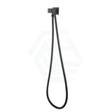 Square Matt Black Shower Holder Wall Connector & Hose Only Bathroom Products