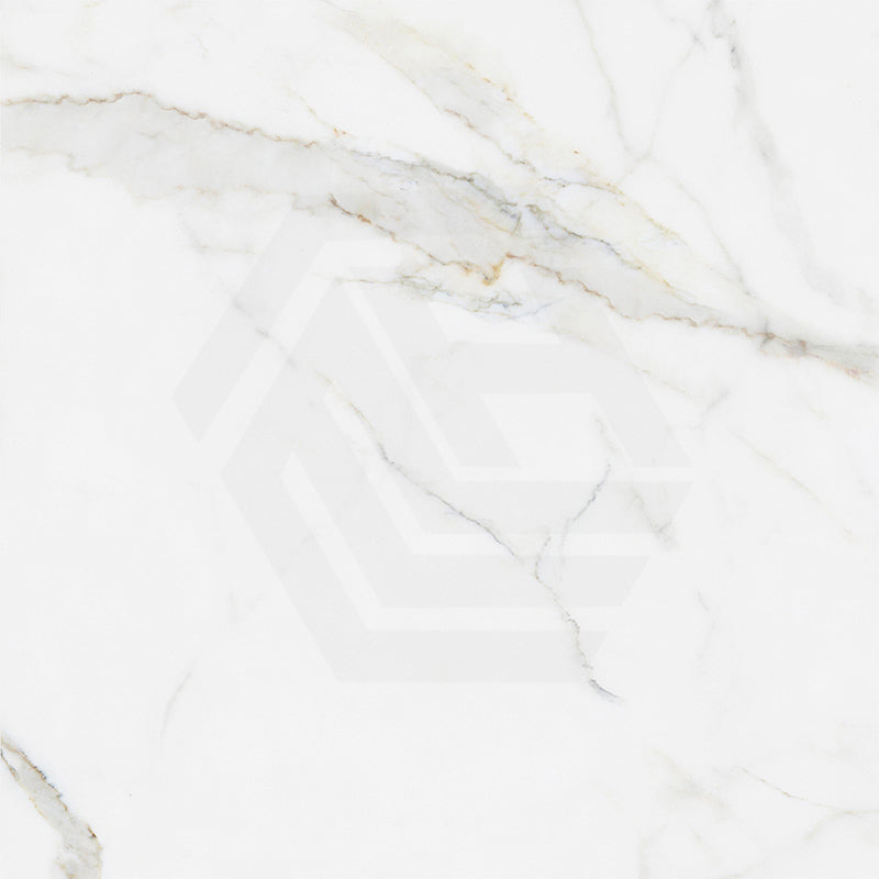 Calacatta Gold Polished Marble Look White Tile 600/1200mm