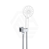 Macho Square Shower Holder Wall Connector & Hose Only Chrome/Matt Black