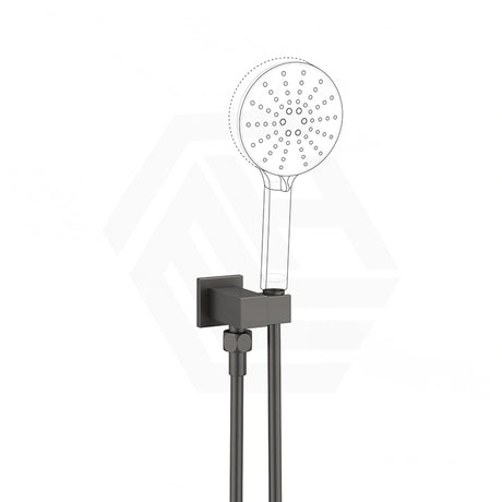 Norico Esperia Modern Square Brass Shower Holder Wall Connector & Hose Set Available In Colors