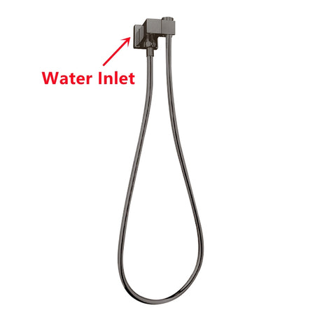 M#1(Gunmetal Grey) Norico Esperia Square Gunmetal Grey Shower Holder Wall Connector & Hose Only With