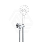 Macho Round Shower Holder Wall Connector & Hose Only Chrome/Matt Black