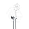 Macho Round Shower Holder Wall Connector & Hose Only Chrome/Matt Black