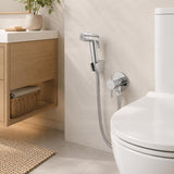 Round Toilet Bidet Spray Kit with 1.2m Stainless Steel Water Hose Two Water Modes Chrome
