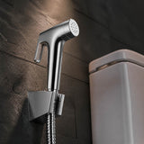 Round Toilet Bidet Spray Kit with 1.2m Stainless Steel Water Hose Chrome/Matt Black